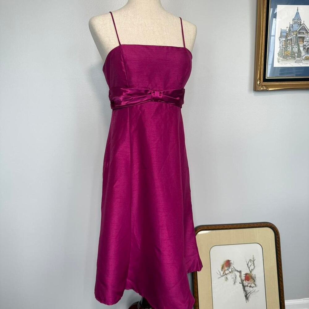 Vtg y2k pink satin glam dress with bow detail - Madison Leigh